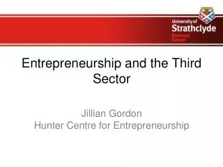 Entrepreneurship and the Third Sector