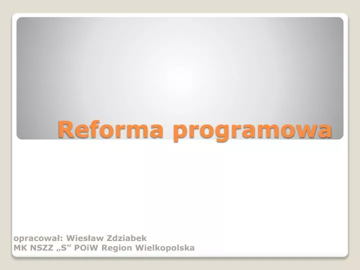 reforma programowa