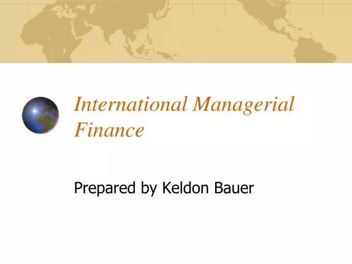 international managerial finance