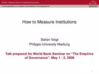 How to Measure Institutions