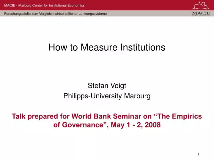 how to measure institutions