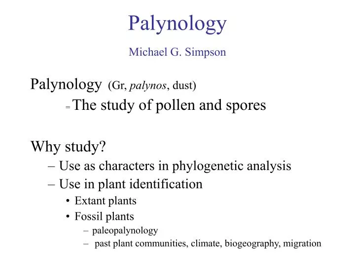 palynology michael g simpson