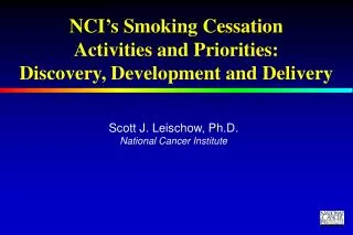 NCI’s Smoking Cessation Activities and Priorities: Discovery, Development and Delivery