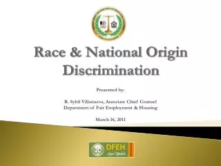 Race &amp; National Origin Discrimination