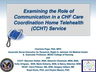 Examining the Role of Communication in a CHF Care Coordination Home Telehealth (CCHT) Service