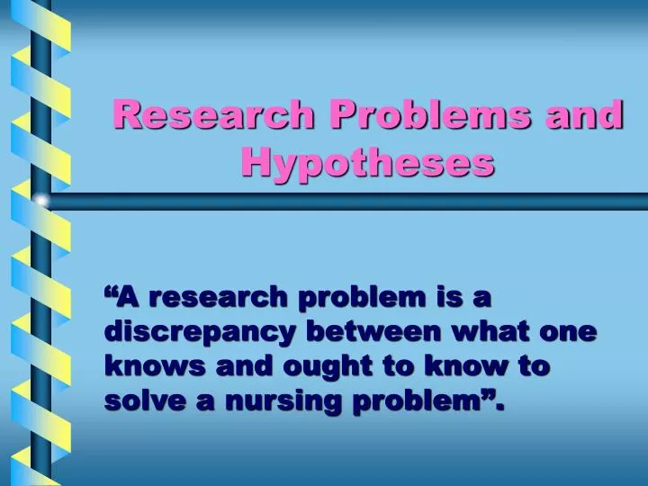 research problems and hypotheses