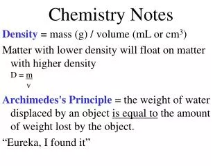 Chemistry Notes