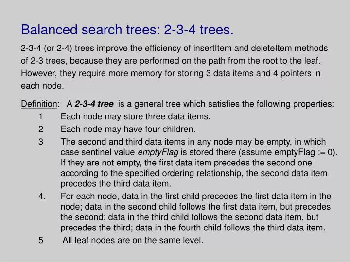 balanced search trees 2 3 4 trees