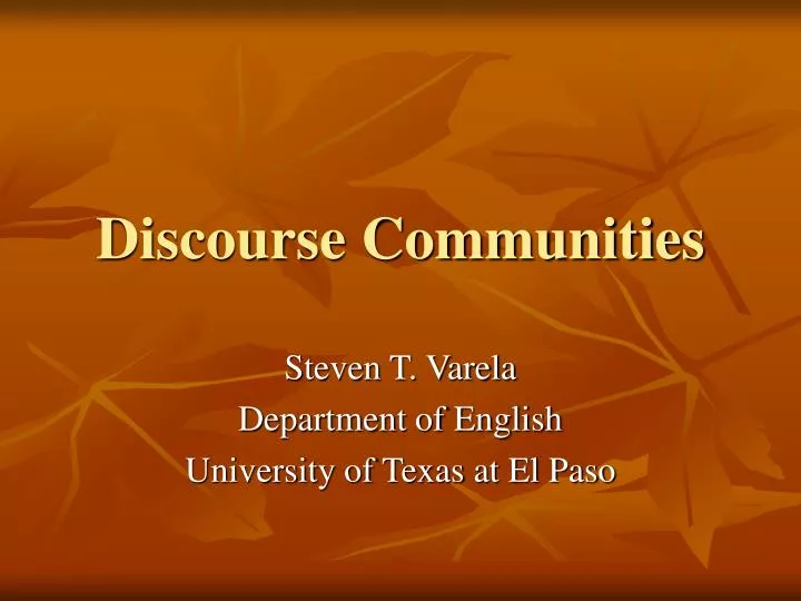 discourse communities