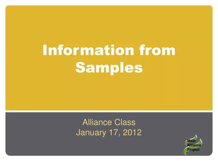 information from samples