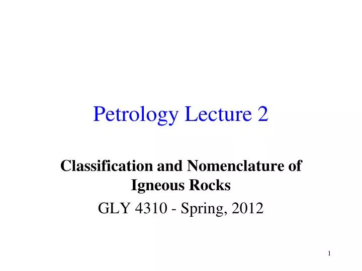 petrology lecture 2