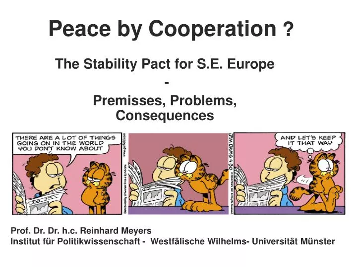 peace by cooperation