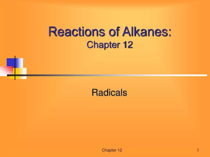 reactions of alkanes chapter 12