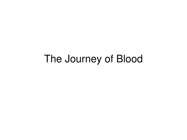 the journey of blood