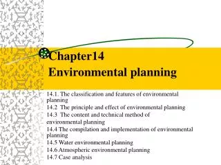 Chapter14 Environmental planning