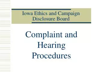 Iowa Ethics and Campaign Disclosure Board