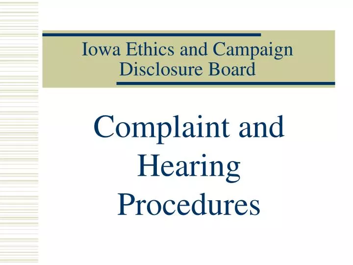 iowa ethics and campaign disclosure board