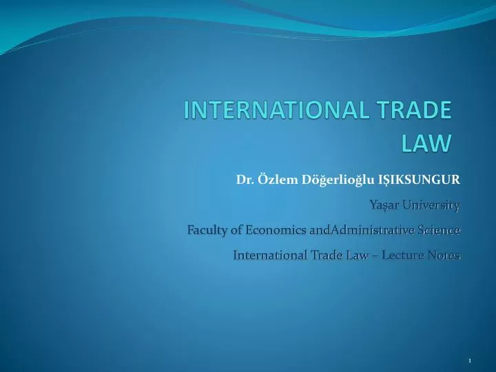 international trade law