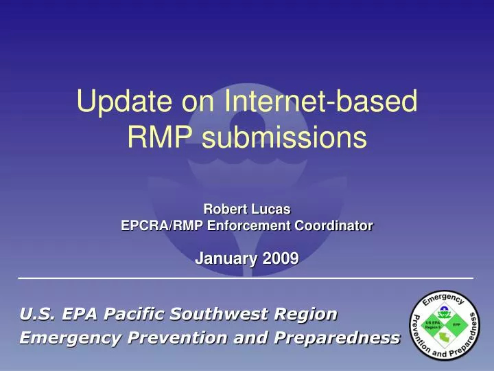 update on internet based rmp submissions