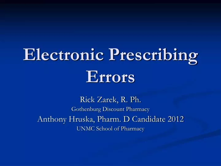 electronic prescribing errors