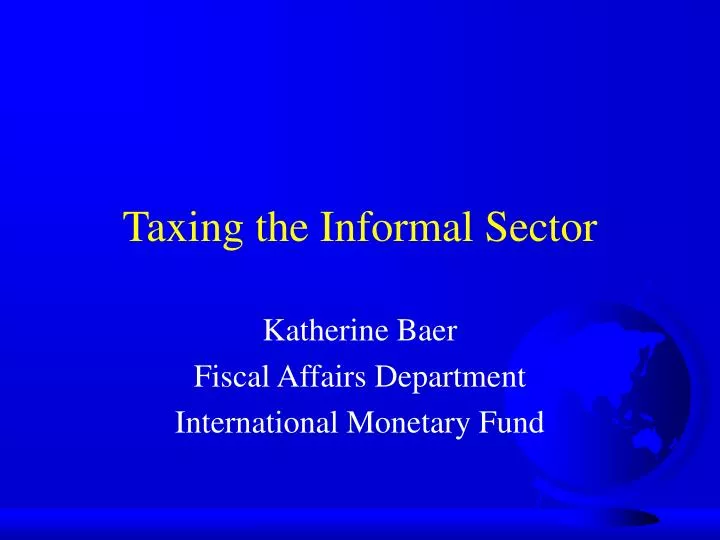 taxing the informal sector