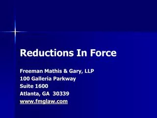 Reductions In Force