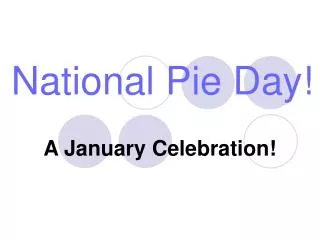 National Pie Day!