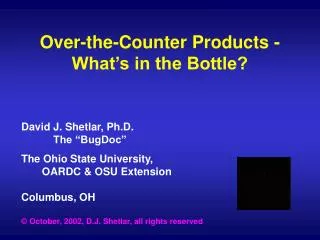Over-the-Counter Products - What’s in the Bottle?