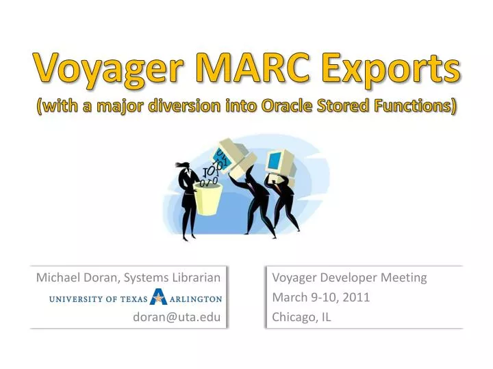 voyager marc exports with a major diversion into oracle stored functions