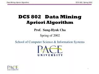 DCS 802 Data Mining Apriori Algorithm