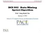 DCS 802 Data Mining Apriori Algorithm - slide 1