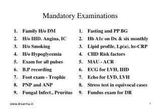 Mandatory Examinations