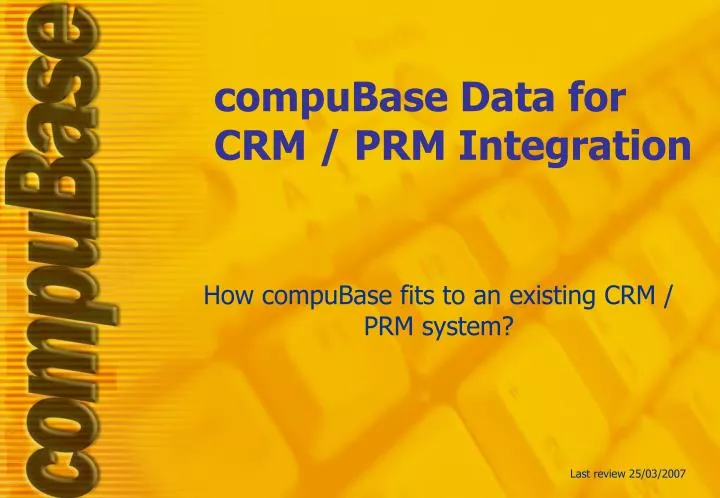 compubase data for crm prm integration