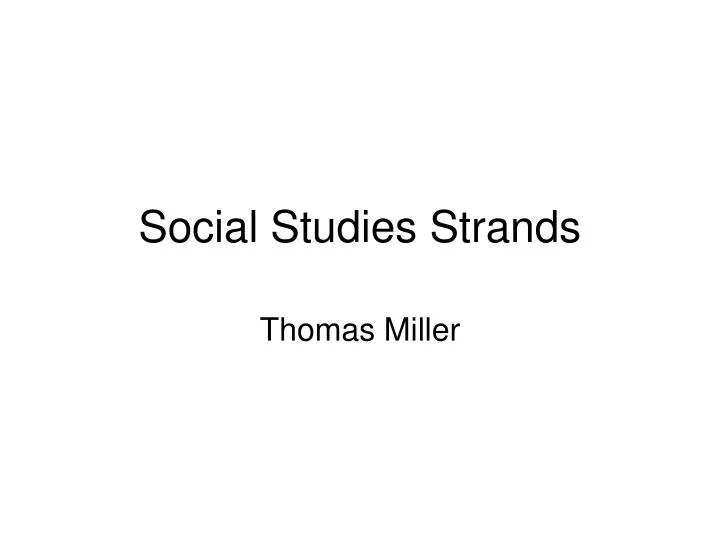 social studies strands