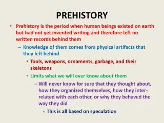 PREHISTORY