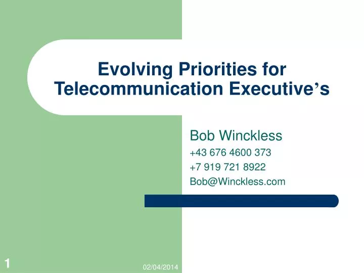 evolving priorities for telecommunication executive s