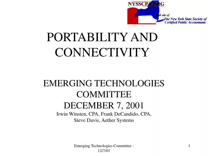 portability and connectivity