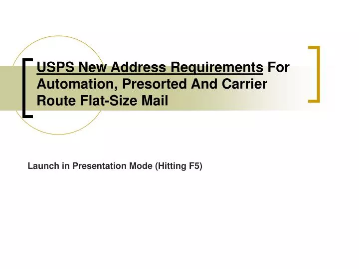 usps new address requirements for automation presorted and carrier route flat size mail