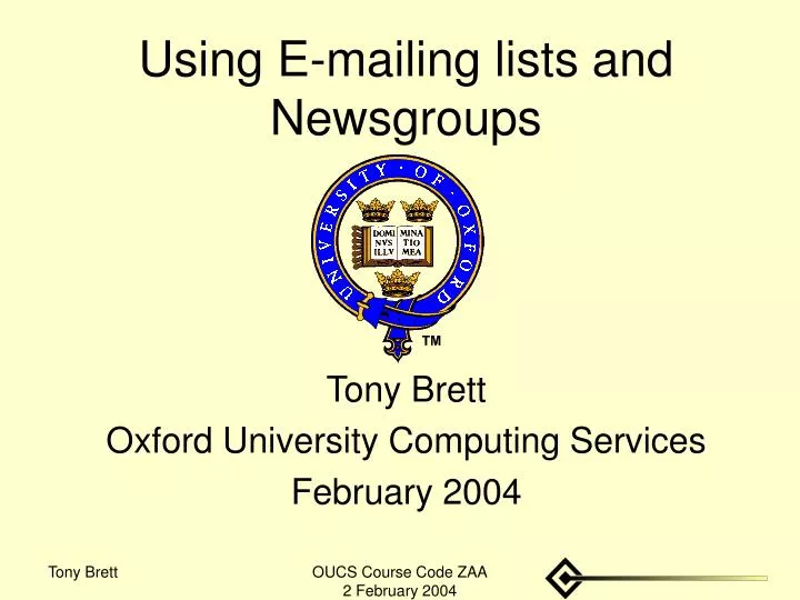 using e mailing lists and newsgroups