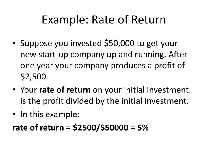 example rate of return