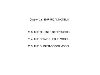 Chapter 23 - EMPIRICAL MODELS
