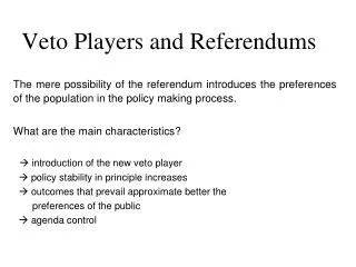 Veto Players and Referendums