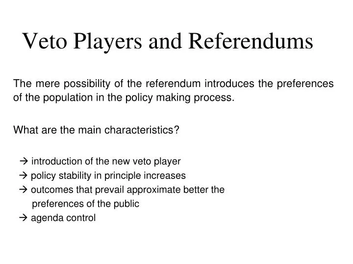 veto players and referendums