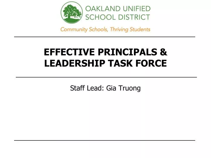 effective principals leadership task force