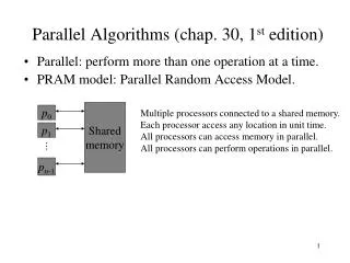 Parallel Algorithms (chap. 30, 1 st edition)