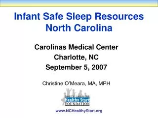 Infant Safe Sleep Resources North Carolina