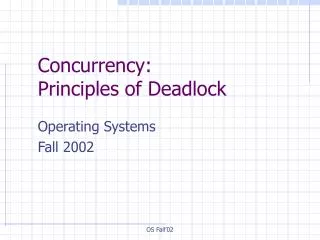 Concurrency: Principles of Deadlock