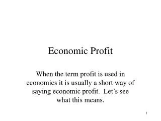 Economic Profit