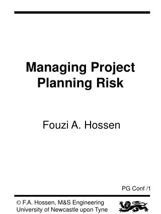 Managing Project Planning Risk