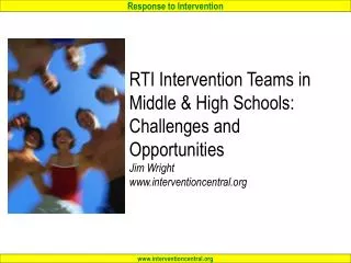 RTI Intervention Teams in Middle &amp; High Schools: Challenges and Opportunities Jim Wright www.interventioncentral.org